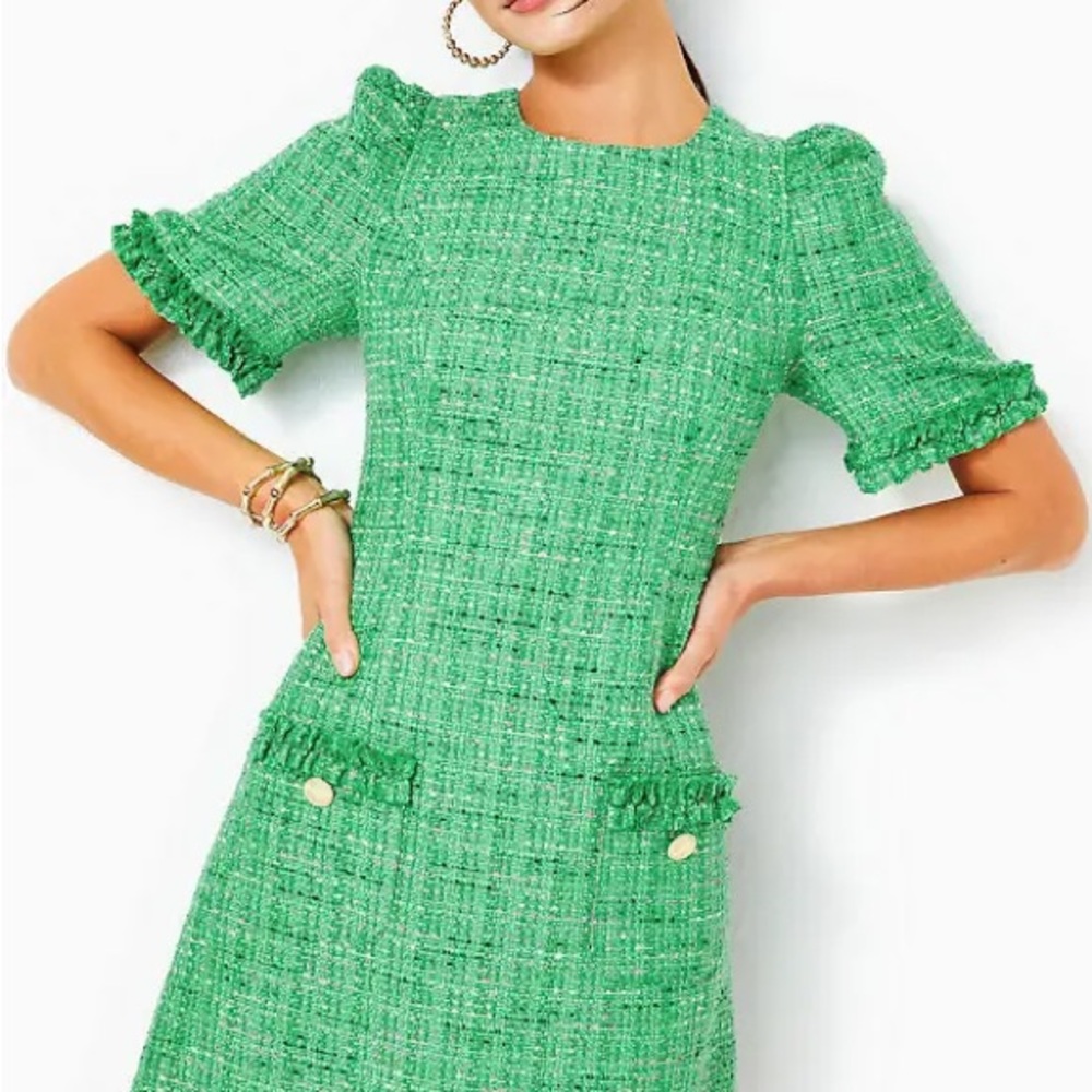 Lilly Pulitzer Ryner Kelly Green Tweed Dress
